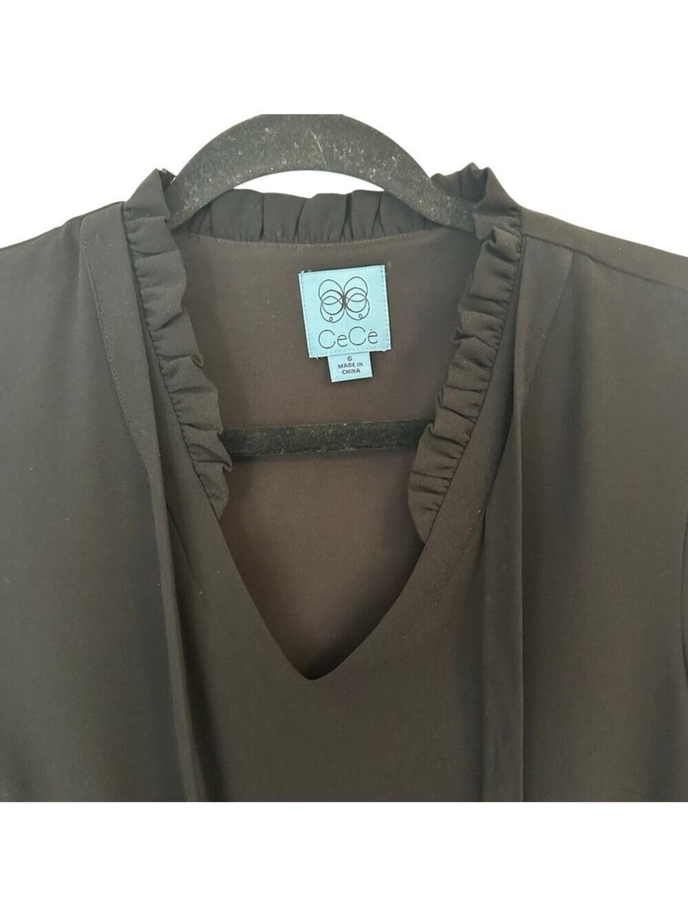 Cece Black Bow Long Sleeve Polyester Mini Dress Women’s Size 6 Macy’s - Picture 5 of 8